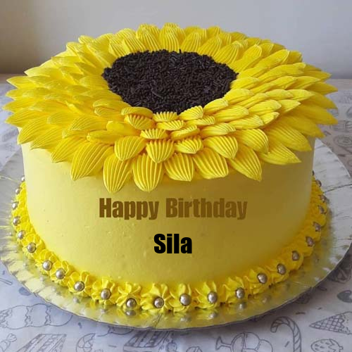 Sunflower Butter Cream Birthday Name Cake For Friend