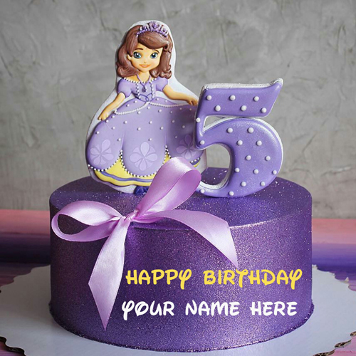 Cinderella Princess Birthday Cake With Name For Kid
