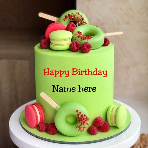 Kiwi Birthday Cake With Name For Friend