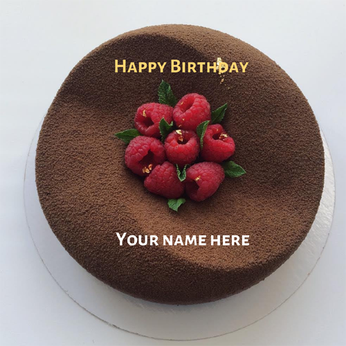 Chocolate Velvet Birthday Cake With Online Name