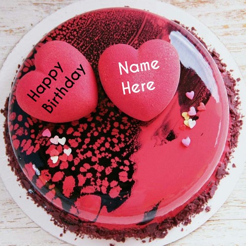 Type Name On Special Birthday Cake With Hearts For Love Now simply you can download this happy birthday cake with name image only on the single click. birthday namepix