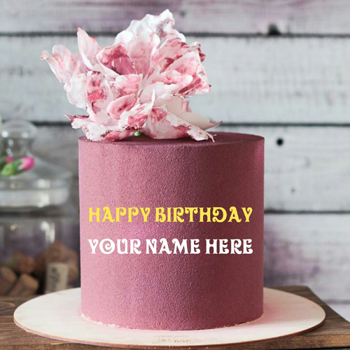 Pink Color Velvet Birthday Cake For Mom With Name On It