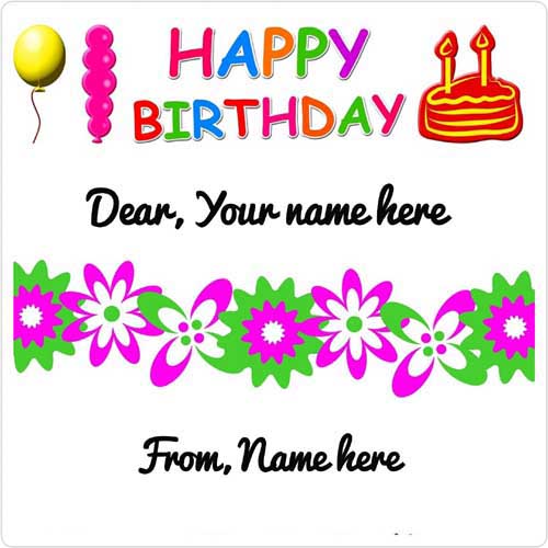 Birthday Greetings Card With Name Edit For Message