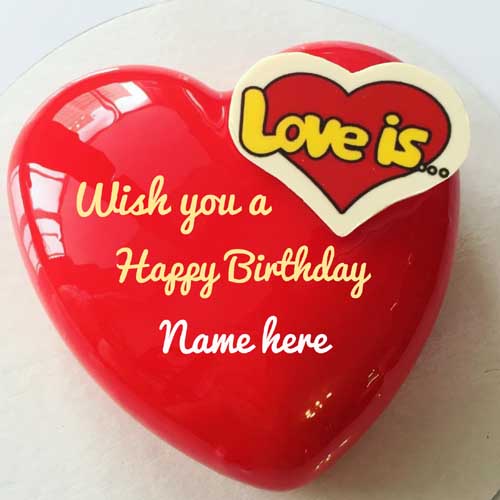 Lovely Heart Shaped Birthday Cake With Name On It