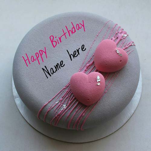 Happy Birthday Name Cake With Heart For Mother