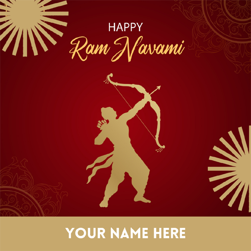Happy Rama Navami Greeting Card With Name