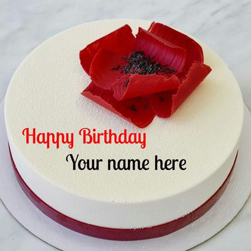 Velvet Birthday Cake For Friend With Name On It 