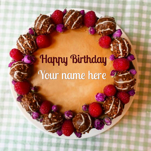 Write Friend Name On Orange Flavored Birthday Cake