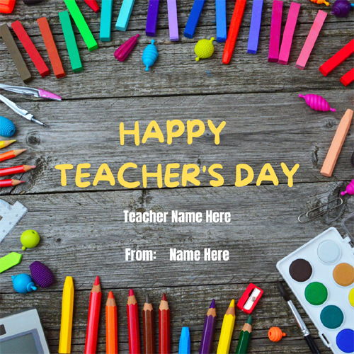 Happy Teachers Day Latest Greeting Card With Name