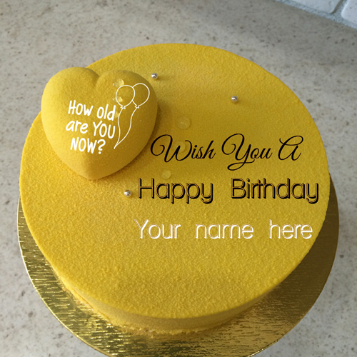 Type Name On Velvet Birthday Cake With Heart For Friend
