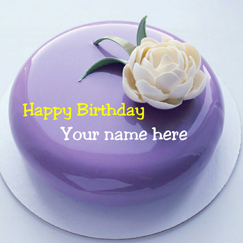 Print Name On Birthday Cake With Flower For Friend
