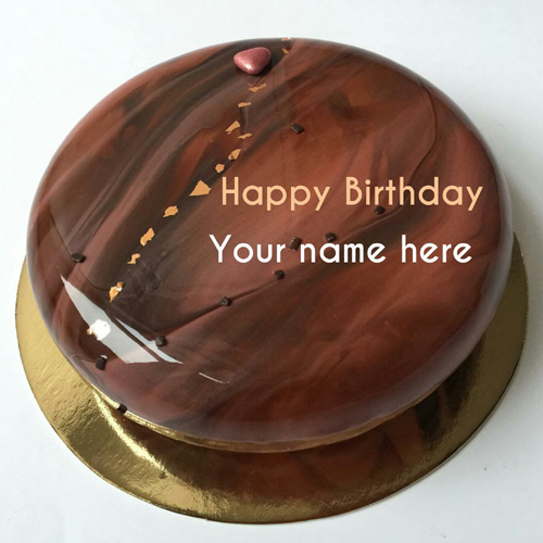 Mirror Glazed Yummy Chocolate Birthday Cake With Name