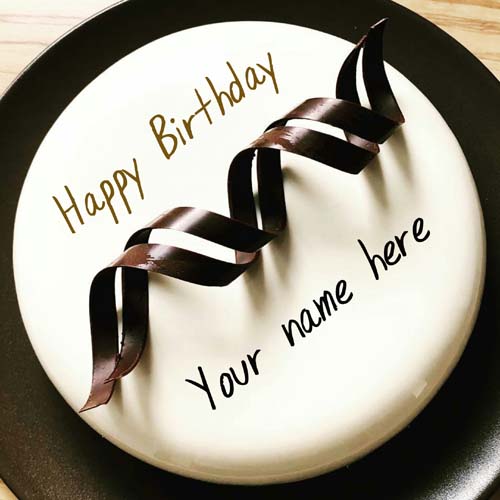 Vanilla Flavor Birthday Cake With Name For Hubby
