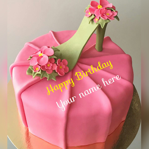High Heel Shoe Cake With Name For Dear Wife