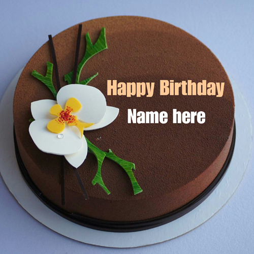 Chocolate Velvet Art Cake With Name On It