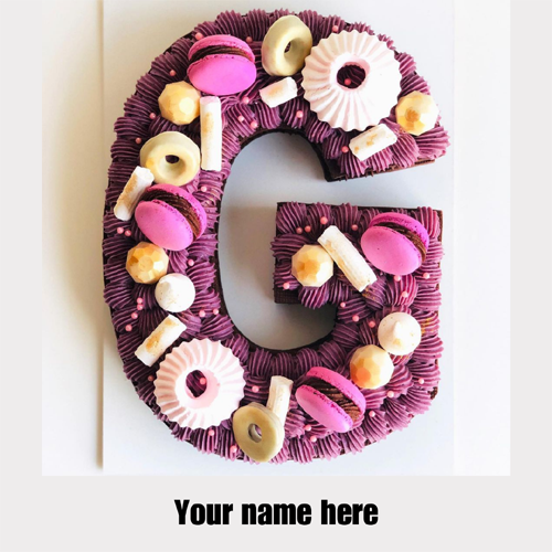 G Letter Birthday Cake With Name On It