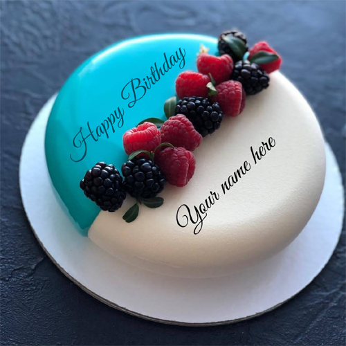 Blueberry Fruit Birthday Cake With Vanilla Flavor