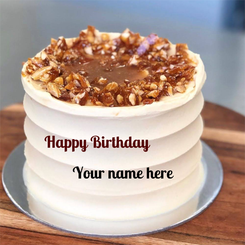 Vanilla Hazelnut Chocolate Cake For Father With Name
