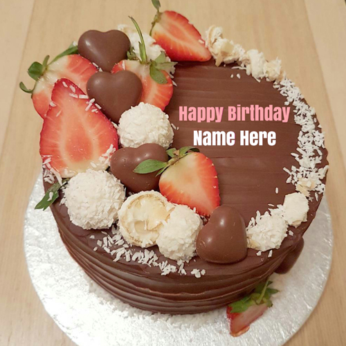 Write Name On Chocolate Cake for Birthday Wishes