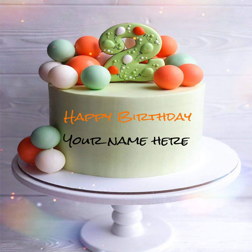 Happy 2nd Birthday Wishes Cake With Name On It