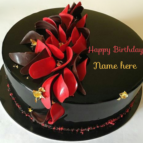 Get Your Name on Black Current Chocolate Birthday Cake