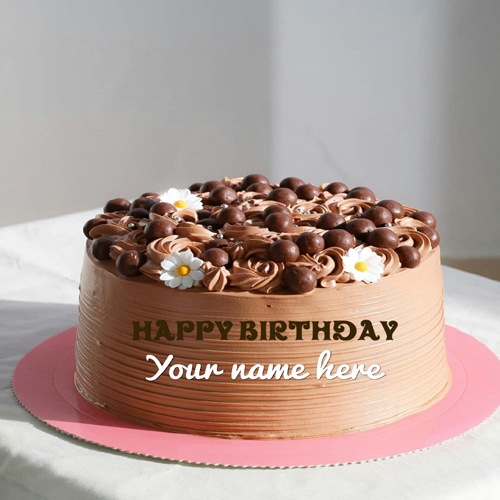 Chocolate Coffee Birthday Cake With Name On It