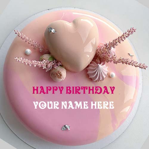 Generate Name On Birthday Cake With Heart For Love