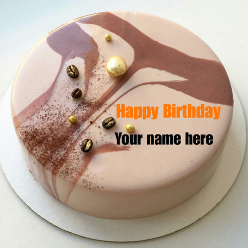 Coffee Caramel Birthday Cake With Name For Brother