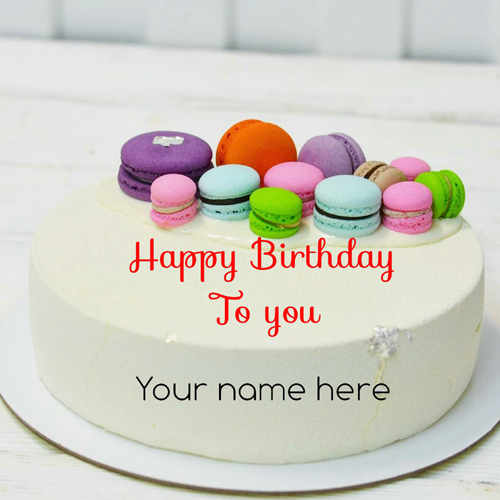 Colorful Multiple Donuts Birthday Cake With Name On It