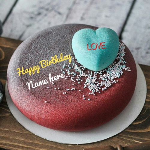 Romantic Birthday Cake With Name On It For Hubby
