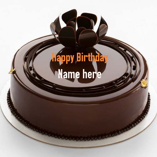 Mirror Glazed Chocolate Birthday Wishes Cake With Name