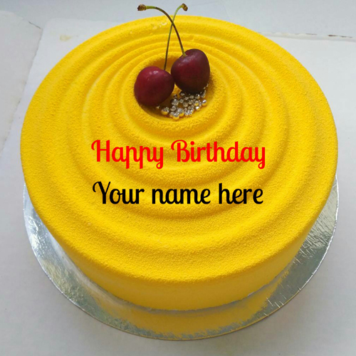 Mango Flavor Birthday Cake With Name For Friend