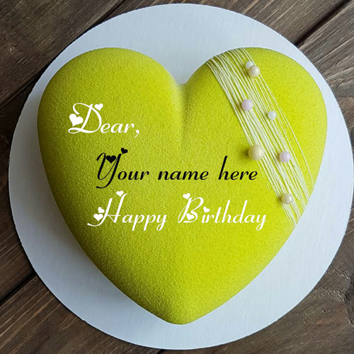 Heart Shaped Birthday Name Cake For Wishes And Greeting