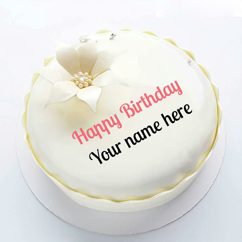 Vanilla Caramel Birthday Cake With Name For Sister