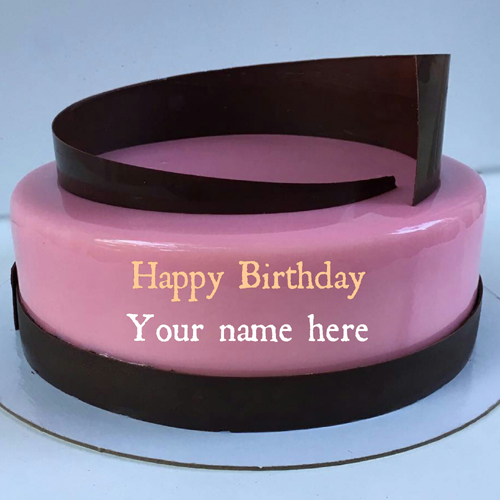 Rose Pink Birthday Cake For Mom With Name On It
