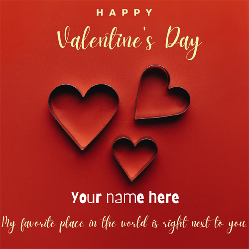 Valentines Day Greeting Card With Name On It