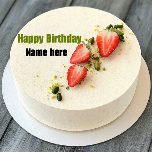 Vanilla Birthday Cake With Friend Name On It
