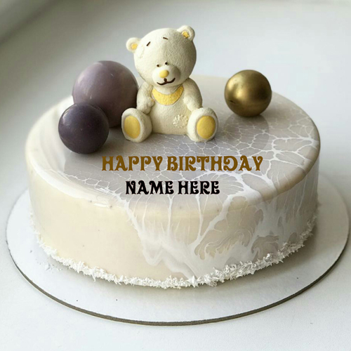 Teddy Bear Birthday Cake With Name For Love