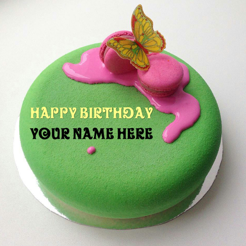 Green Apple Birthday Cake With Sister Name