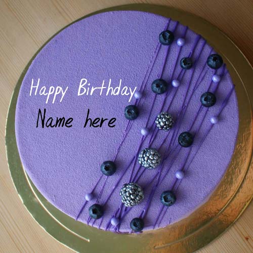 Blackcurrant Velvet Birthday Cake With Name For Father