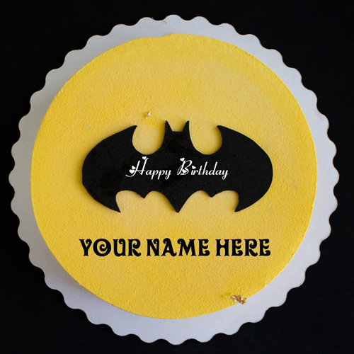 Batman Happy Birthday Cake With Name For Kid