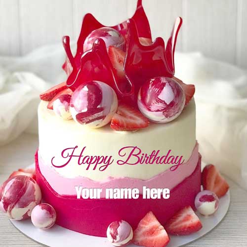 Beautiful Birthday Cake With Name For Sister