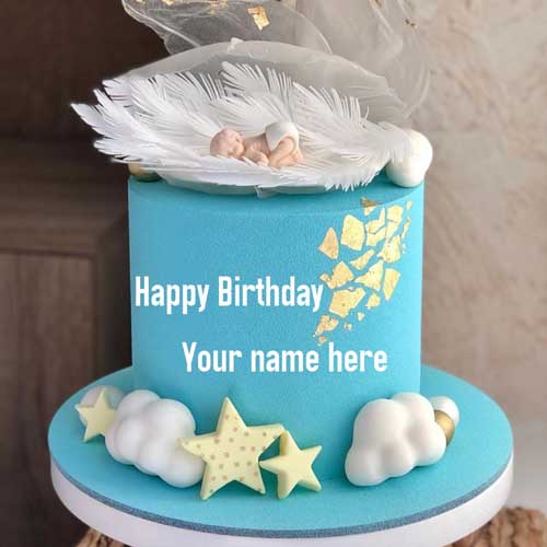Ocean Theme Birthday Cake With Name For Sister
