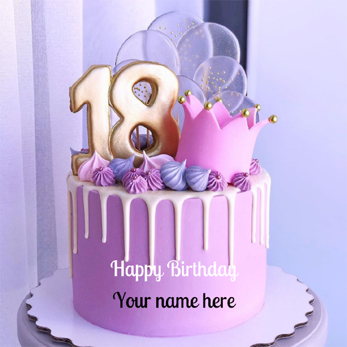 Happy Eighteenth Birthday Cake With Name On It