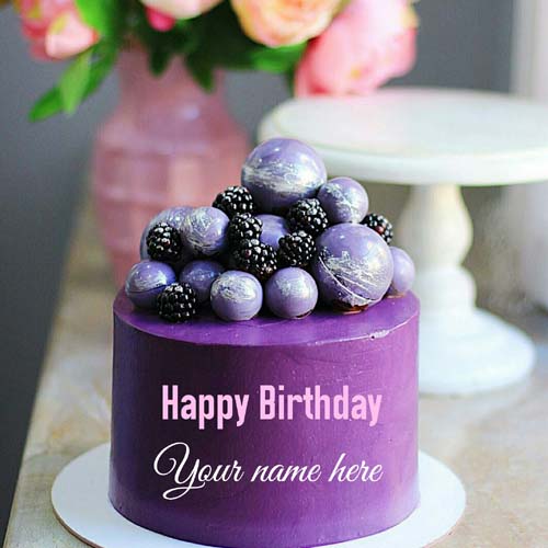 Blackcurrant Birthday Cake For Brother With Name On It