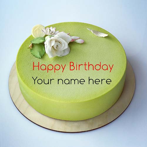 Generate Brother Name On Green Apple Birthday Cake