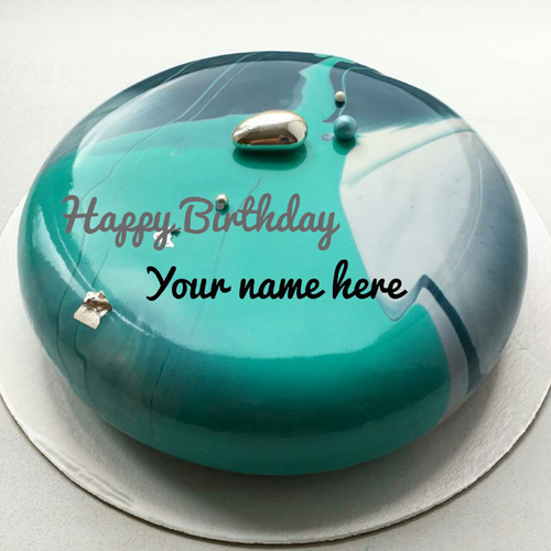Mirror Glazed Birthday Wishes Cake With Name On It