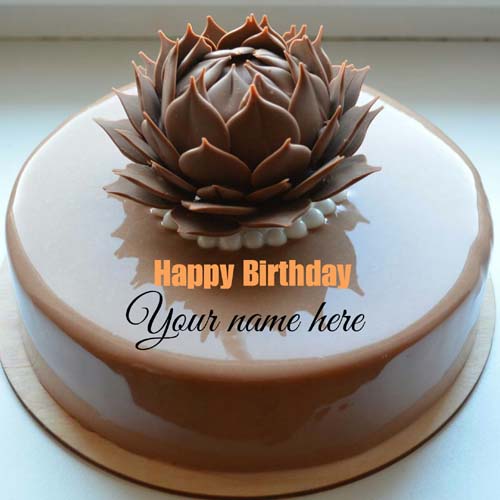 Molten Chocolate Flower Birthday Cake With Name