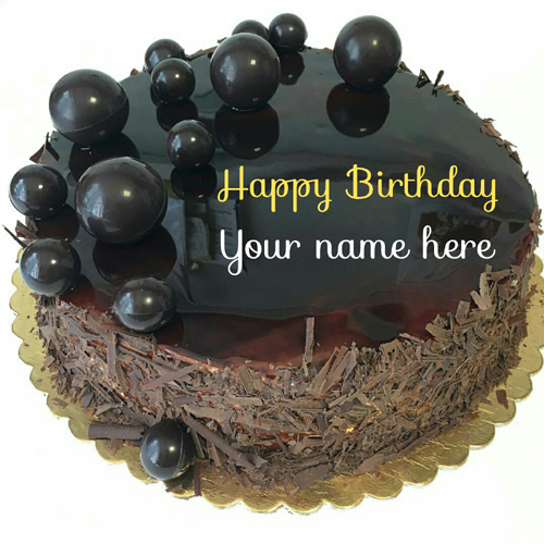 Get Your Name On Dark Chocolate Birthday Cake 