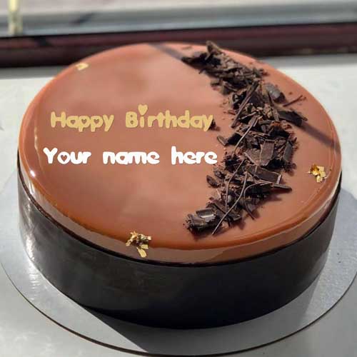 Chocolate Birthday Cake With Name For Meassage 
